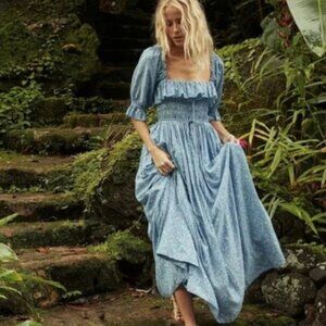 DÔEN Sol Garden Blue Maxi Dress